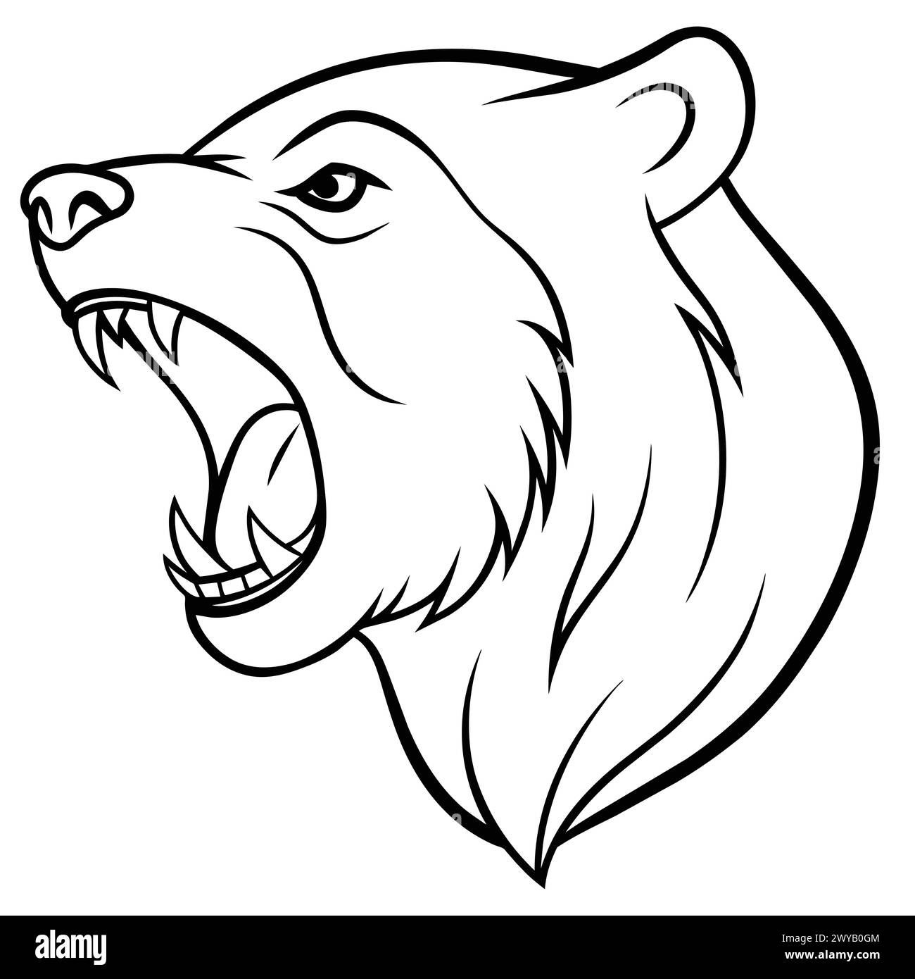BEAR LINE ART DESIGN Stock Vector