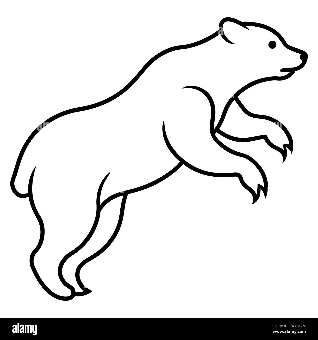 BEAR LINE ART DESIGN Stock Vector