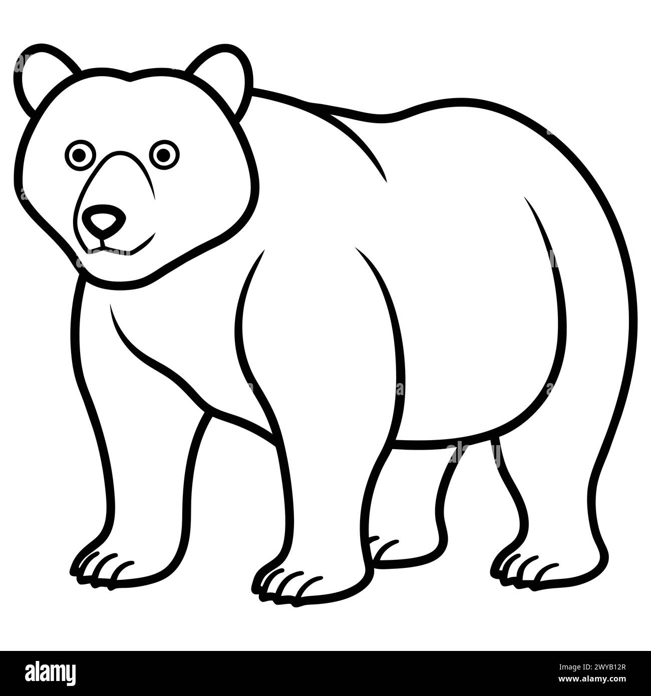 BEAR LINE ART DESIGN Stock Vector