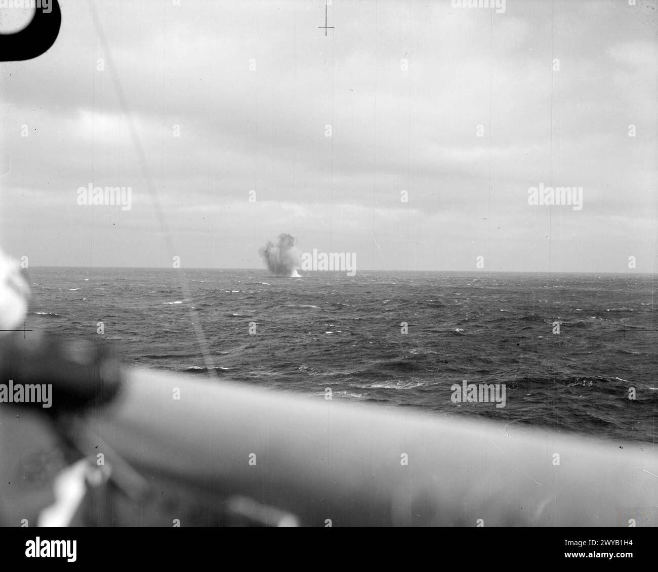 BAY OF BISCAY BATTLE, ACTION PICTURES. 28 DECEMBER 1943, ON BOARD HMS