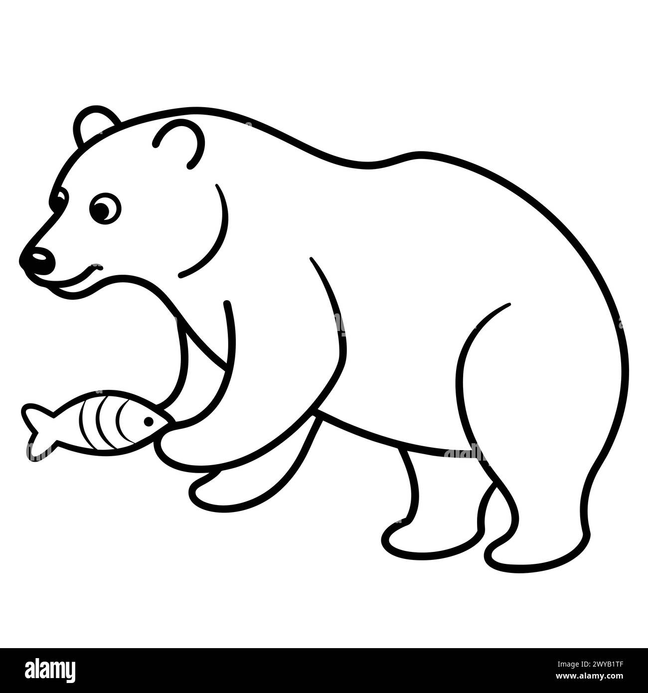 BEAR LINE ART DESIGN Stock Vector