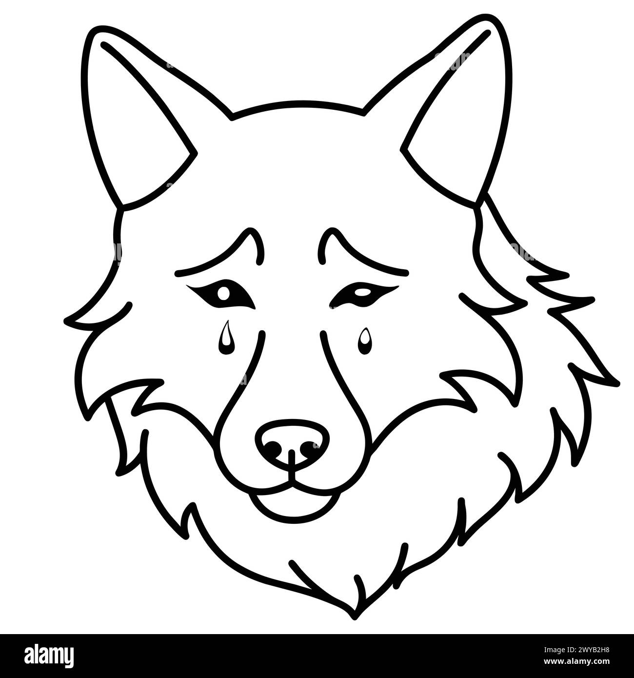 WOLF LINE ART DESIGN Stock Vector