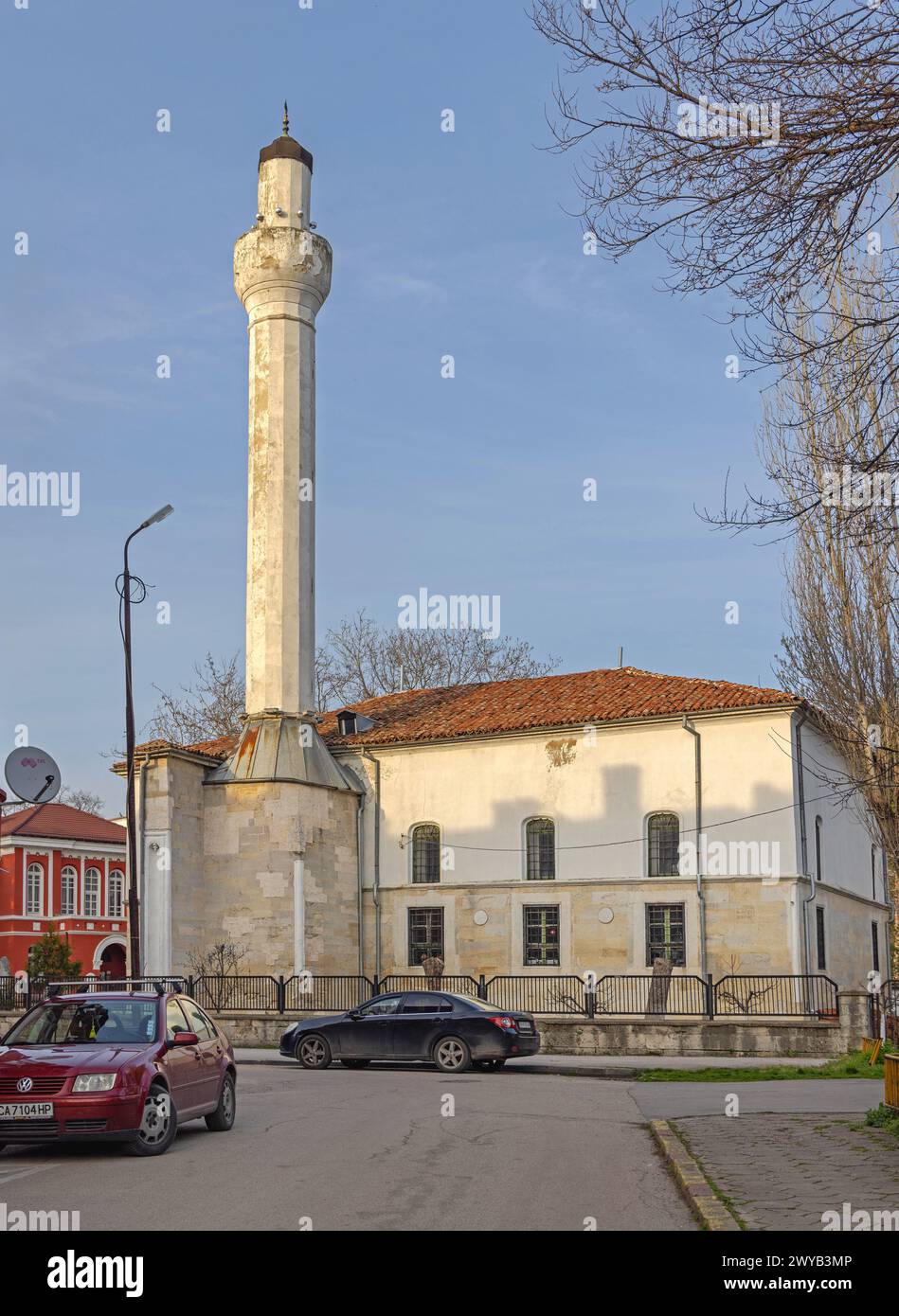 Vidin, Bulgaria - March 16, 2024: Ottoman Osman Pazvantoglu Mosque Historic Landmark in Town Centre. Stock Photo