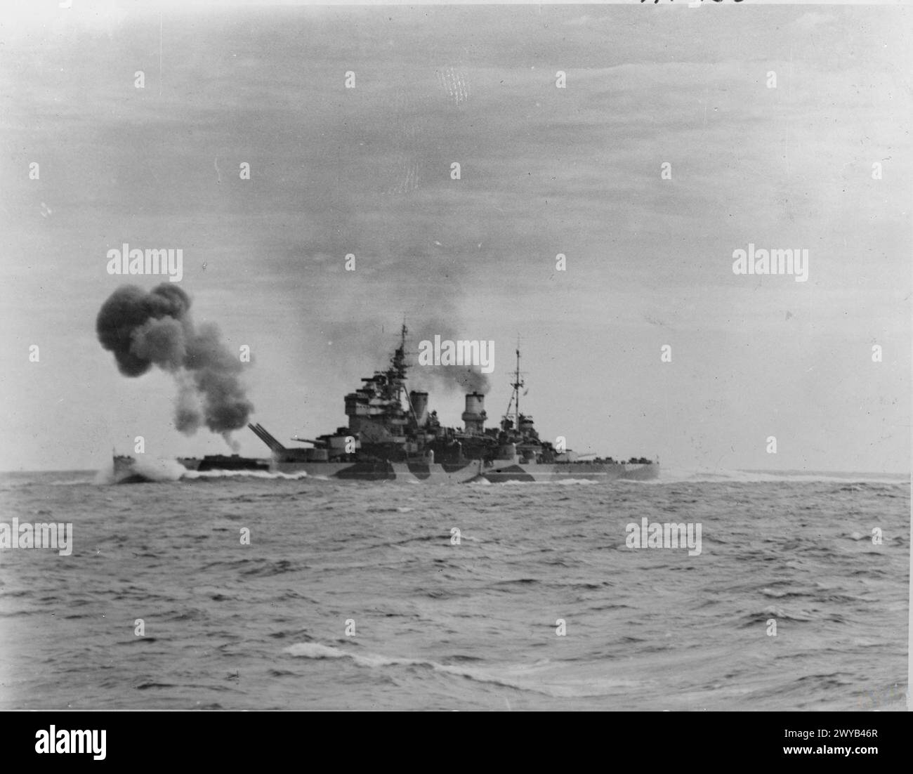 THE ROYAL NAVY DURING THE SECOND WORLD WAR HMS ANSON firing her guns