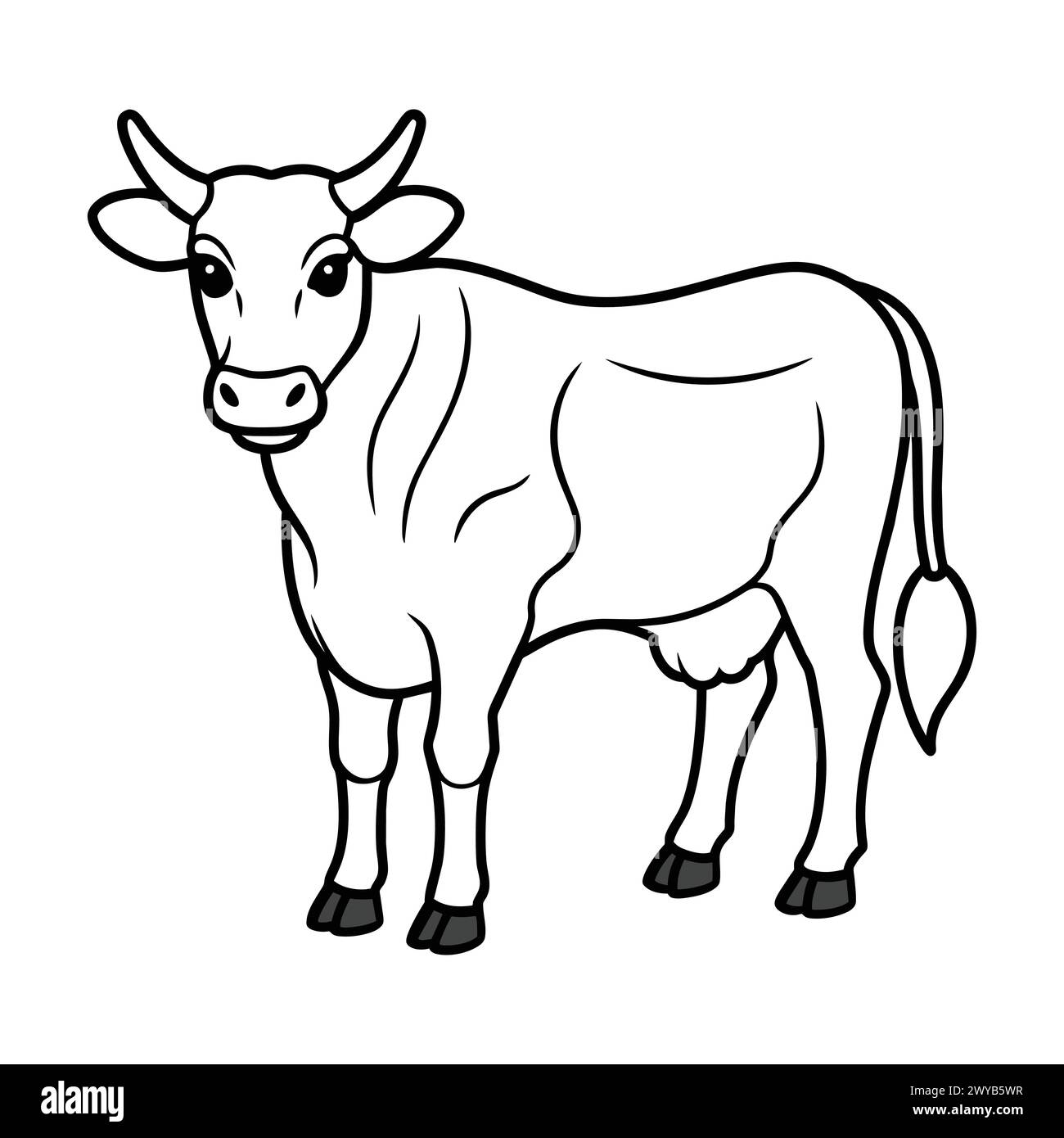 COW LINE ART DESIGN Stock Vector