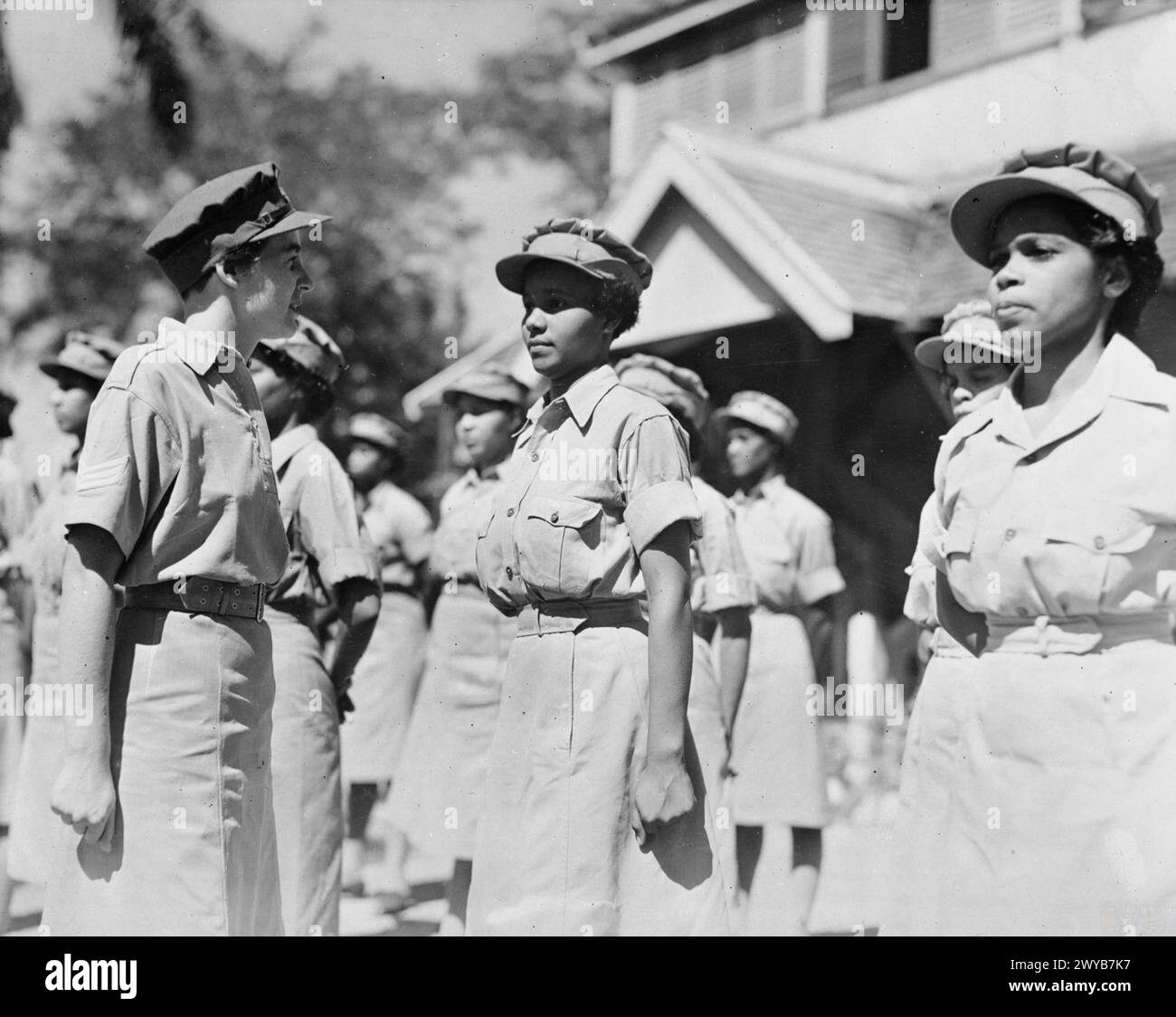 Sergeant Moore of the Auxiliary Territorial Service inspects Jamaica's ...