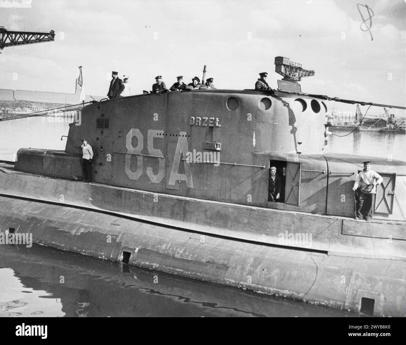 The Polish Navy submarine ORP Orzeł returns to her depot ship at Rosyth ...