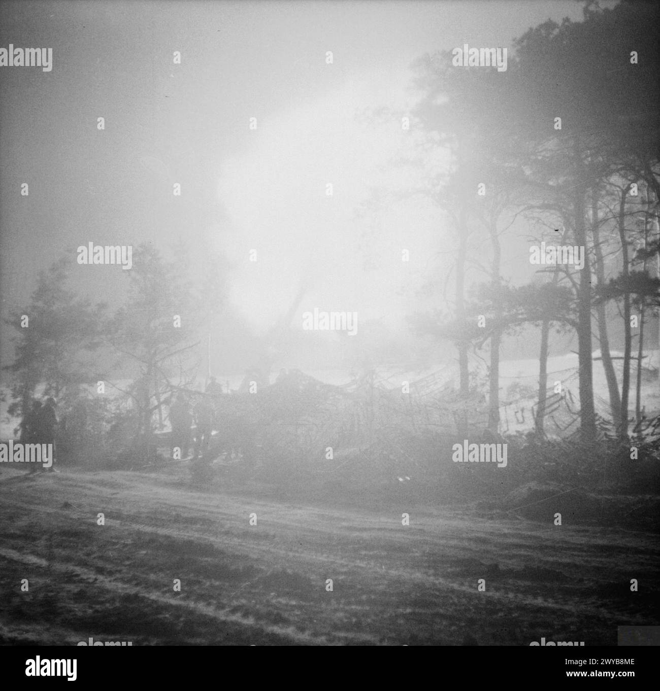 THE BRITISH ARMY IN NORTH-WEST EUROPE 1944-45 - An 8-inch gun firing at