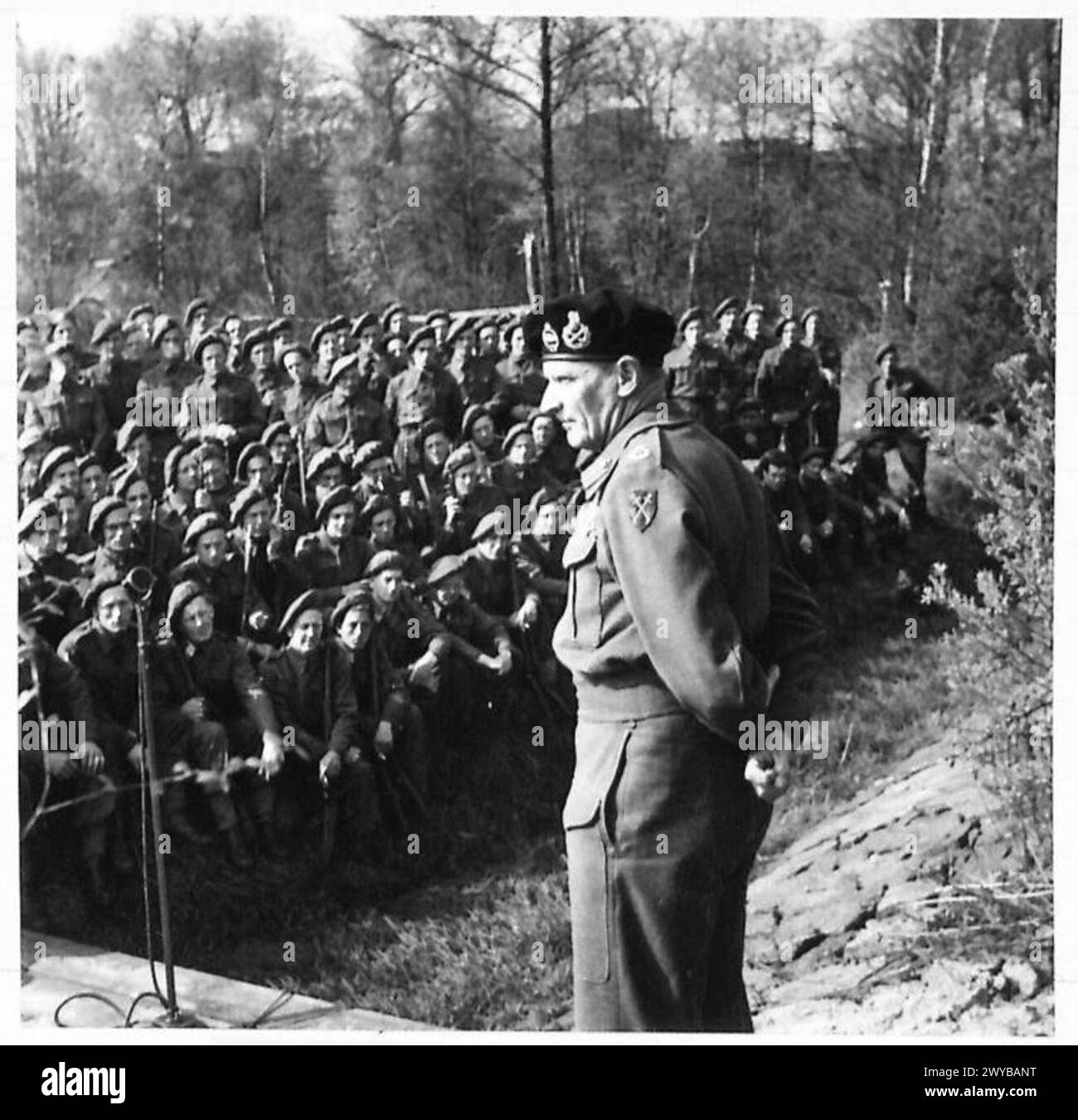 Field Marshal Montgomery addresses soldiers who constructed the 1000th ...