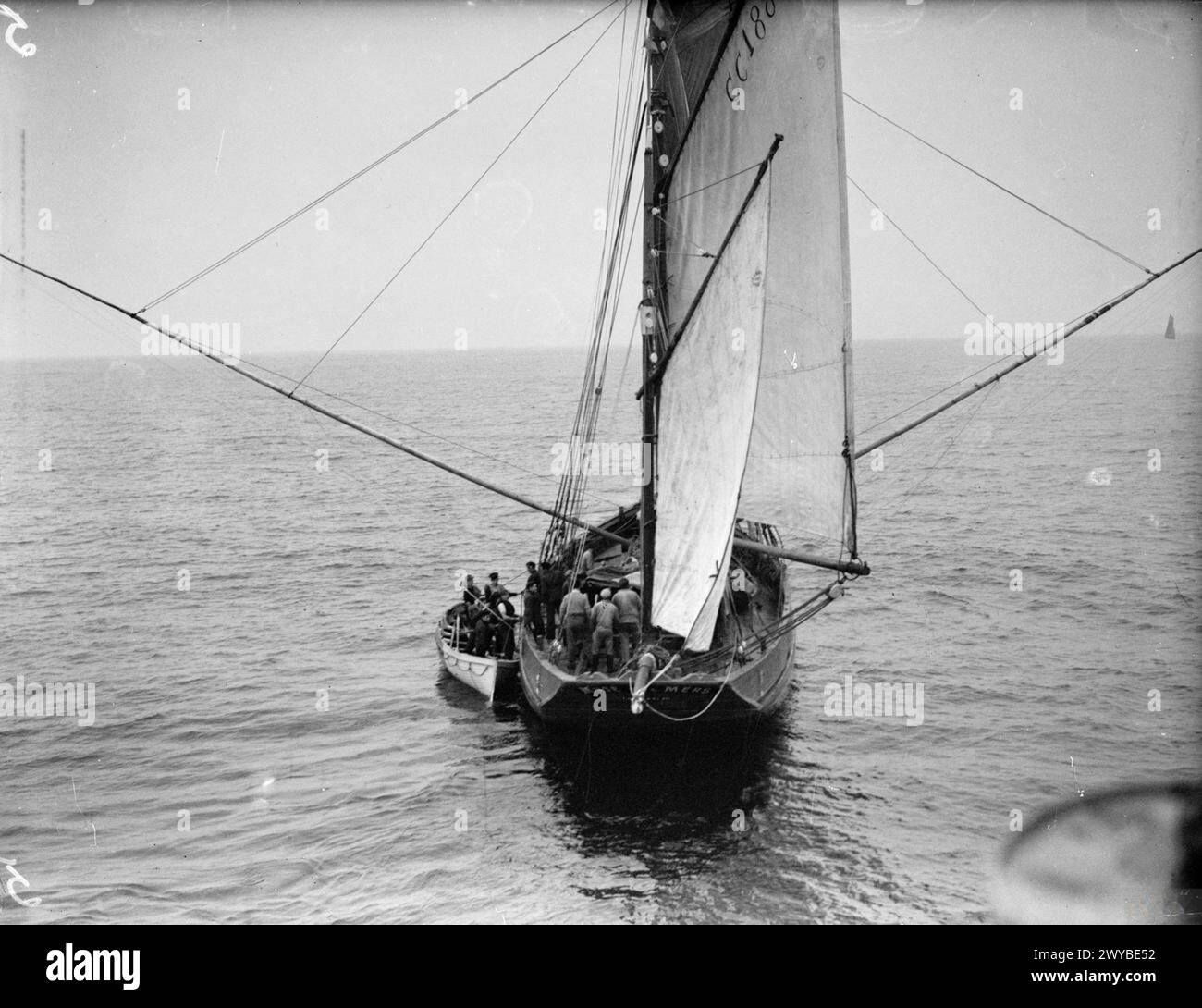 ROUNDING UP FRENCH FISHING VESSELS IN A PROHIBITED AREA. ON BOARD HMS