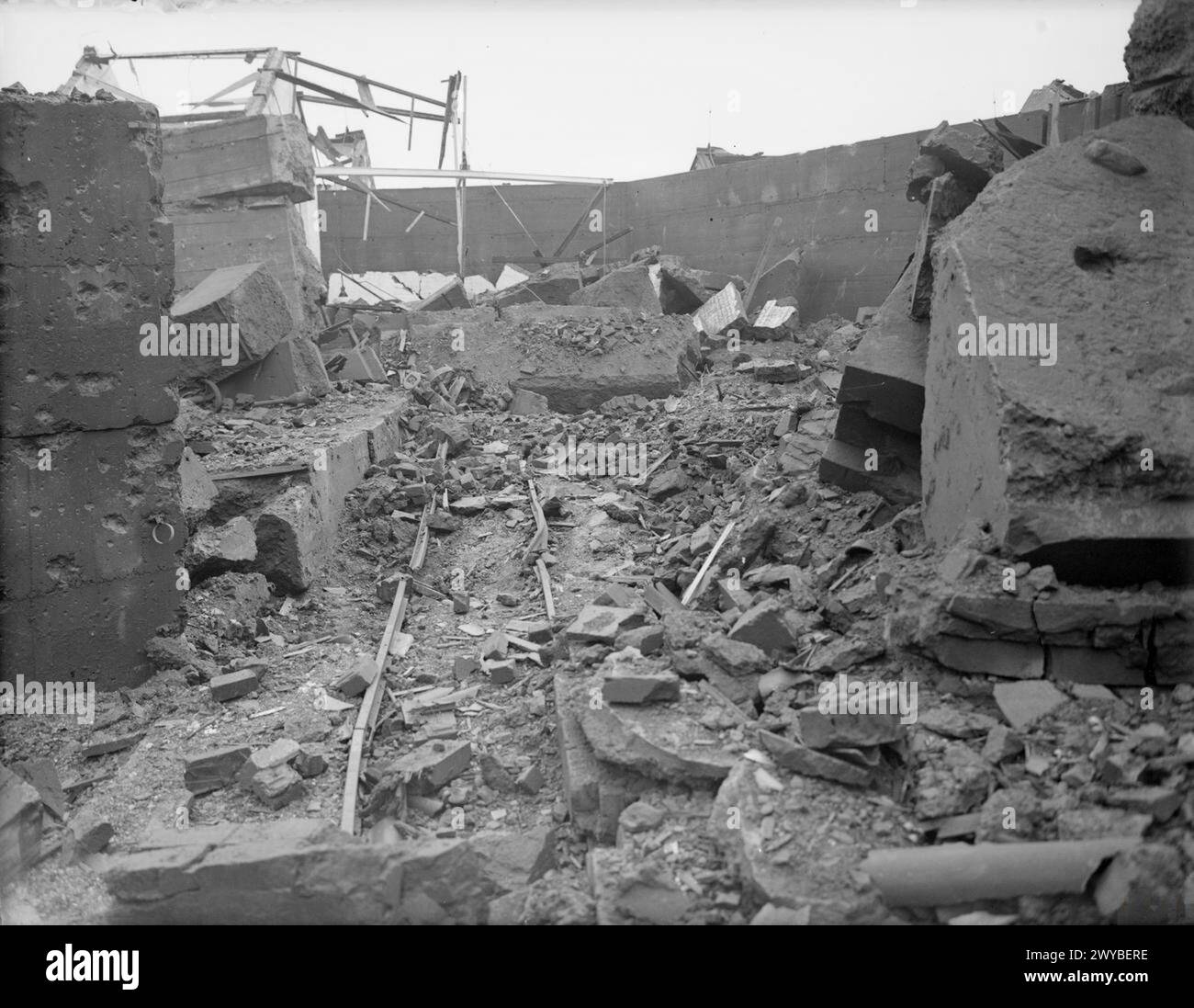 EXPLOSION AT RNAD, MARYPORT, NEAR CARLISLE. 22 JANUARY 1944 - View of the damage after the explosion. , Stock Photo