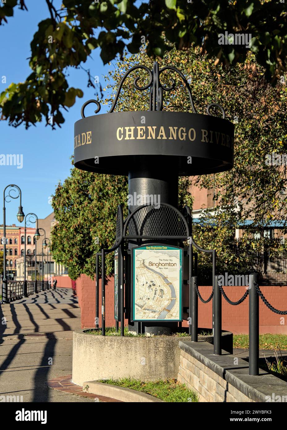 The Binghamton River Walk Trails Chenango River South trail sign on ...