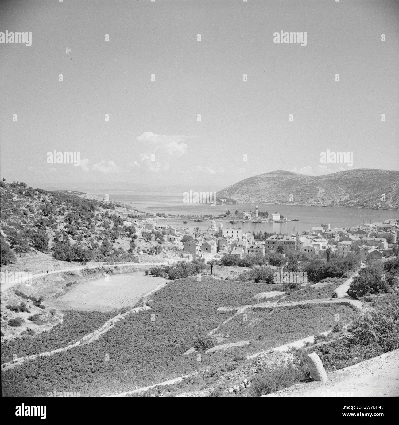 THE BRITISH ARMY IN THE ADRIATIC 1944 - Island of Vis off the coast of Yugoslavia. , Stock Photo