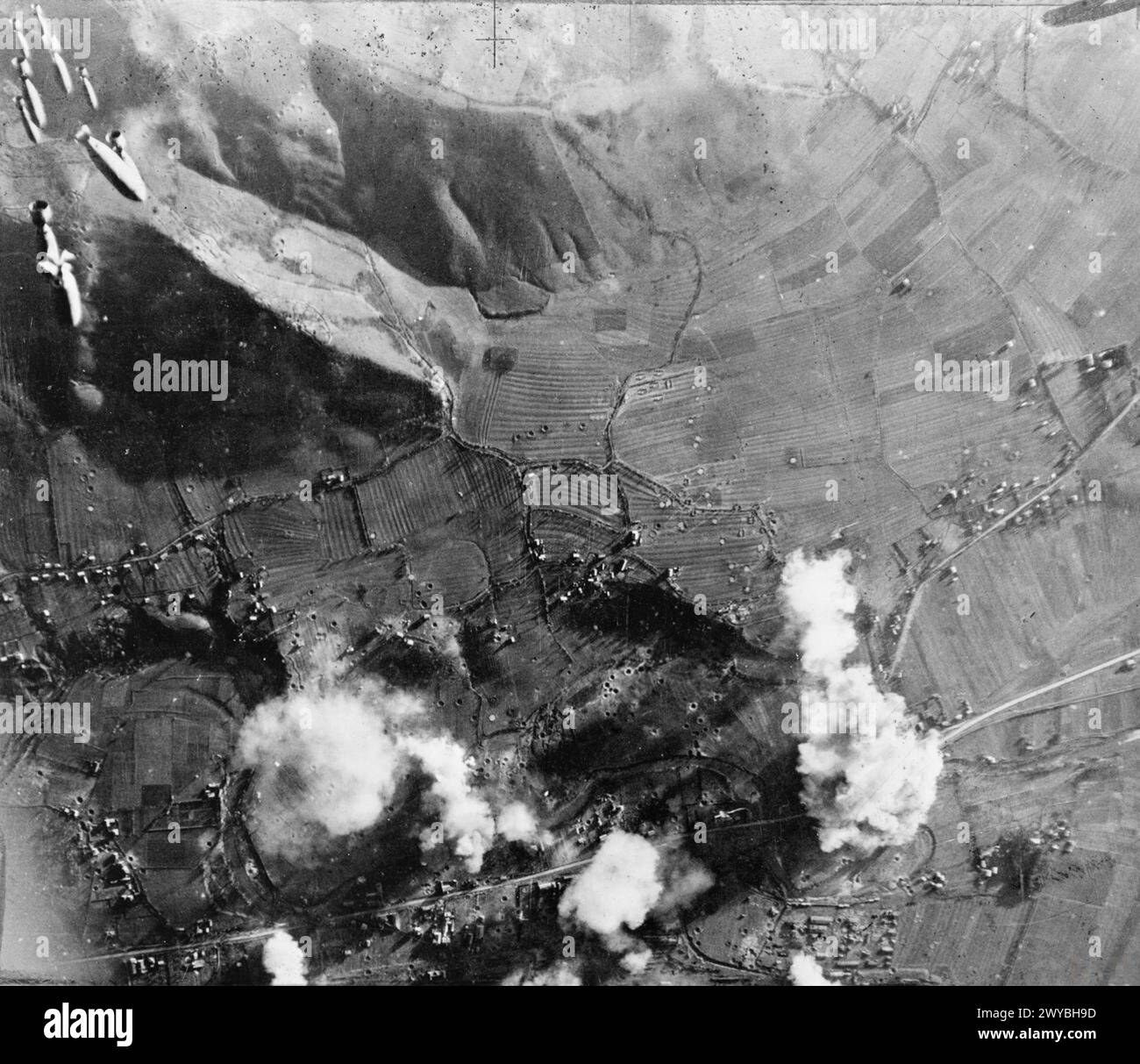 Aerial photograph shows aircraft of No. 205 Group RAF conducting a ...