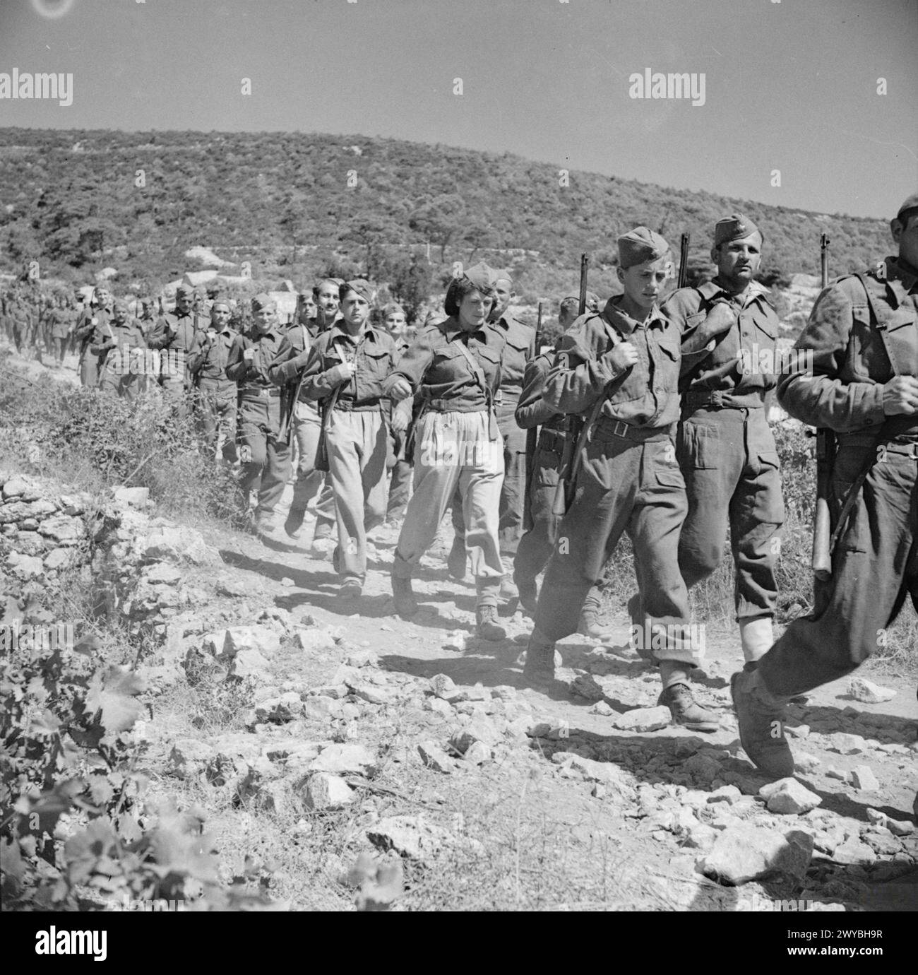 THE BRITISH ARMY IN THE ADRIATIC 1944 - Island of Vis off the coast of Yugoslavia. , Stock Photo