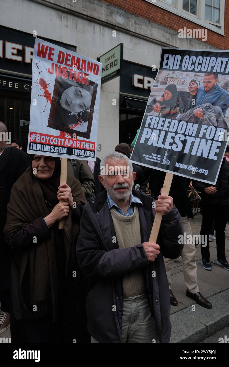 London, England, UK. 5th Apr, 2024. Activists converge on central ...