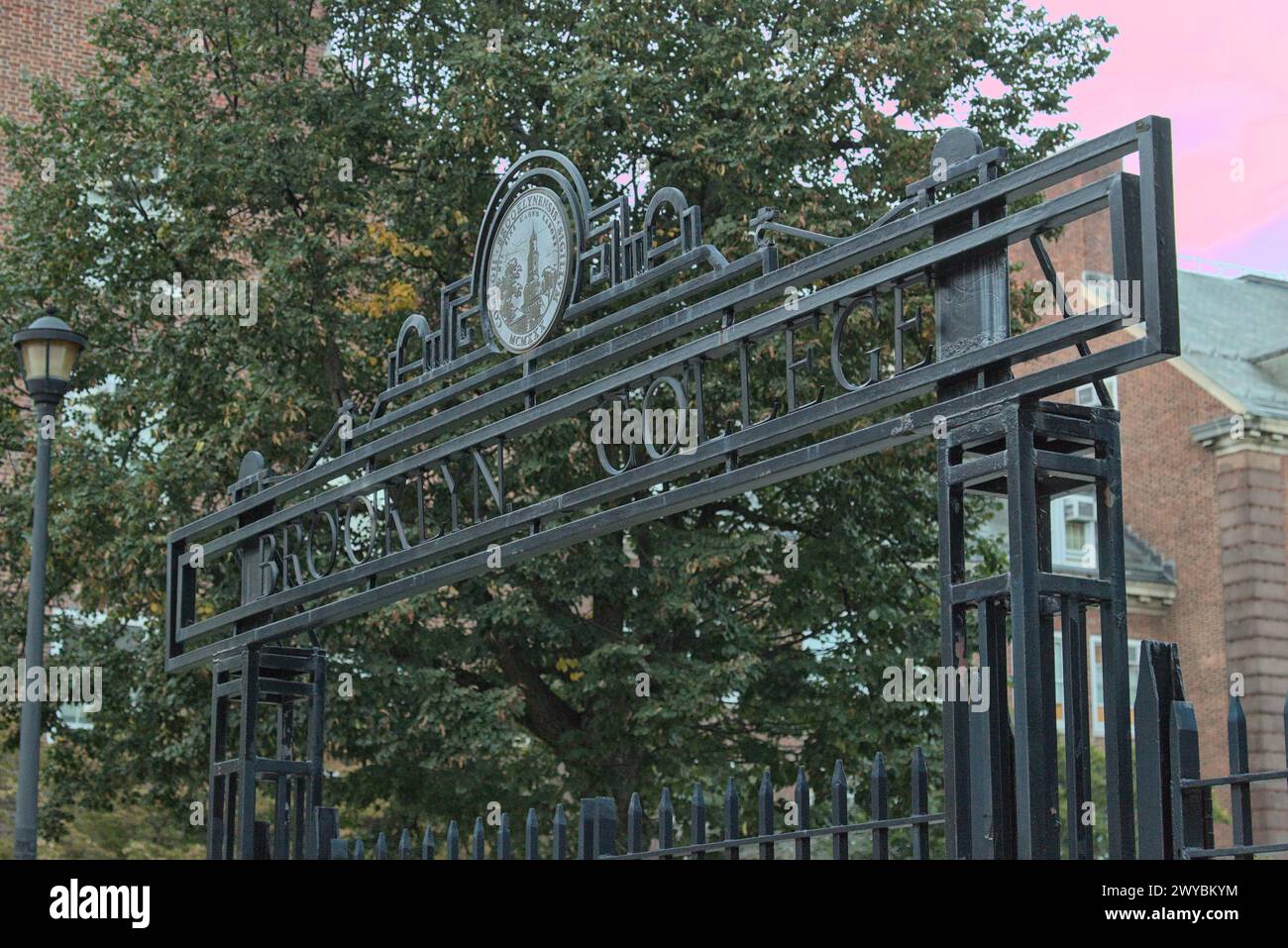 Entrance to Brooklyn College sign Stock Photo Alamy