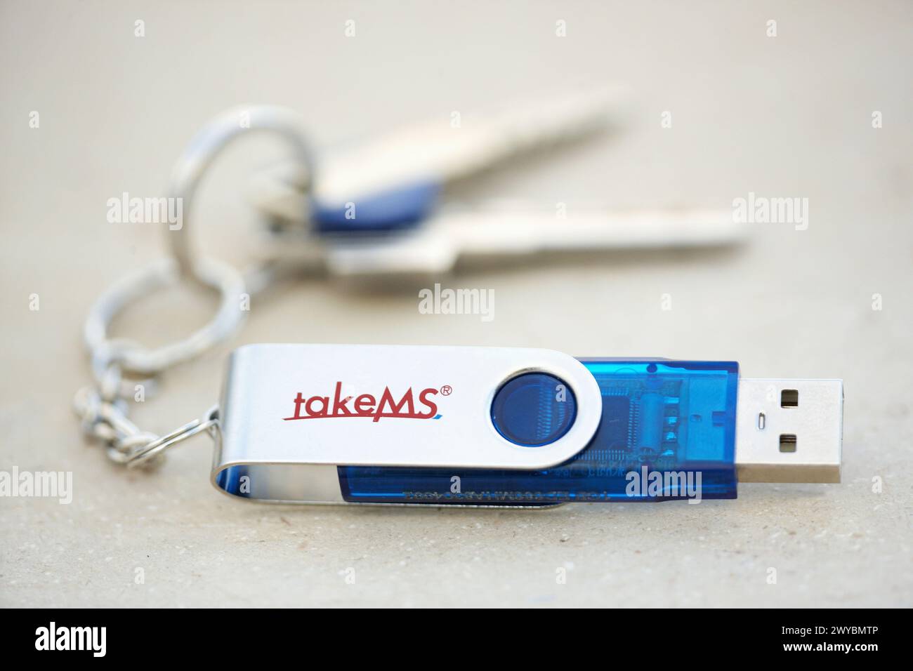 Key ring with USB, pendrive. Stock Photo