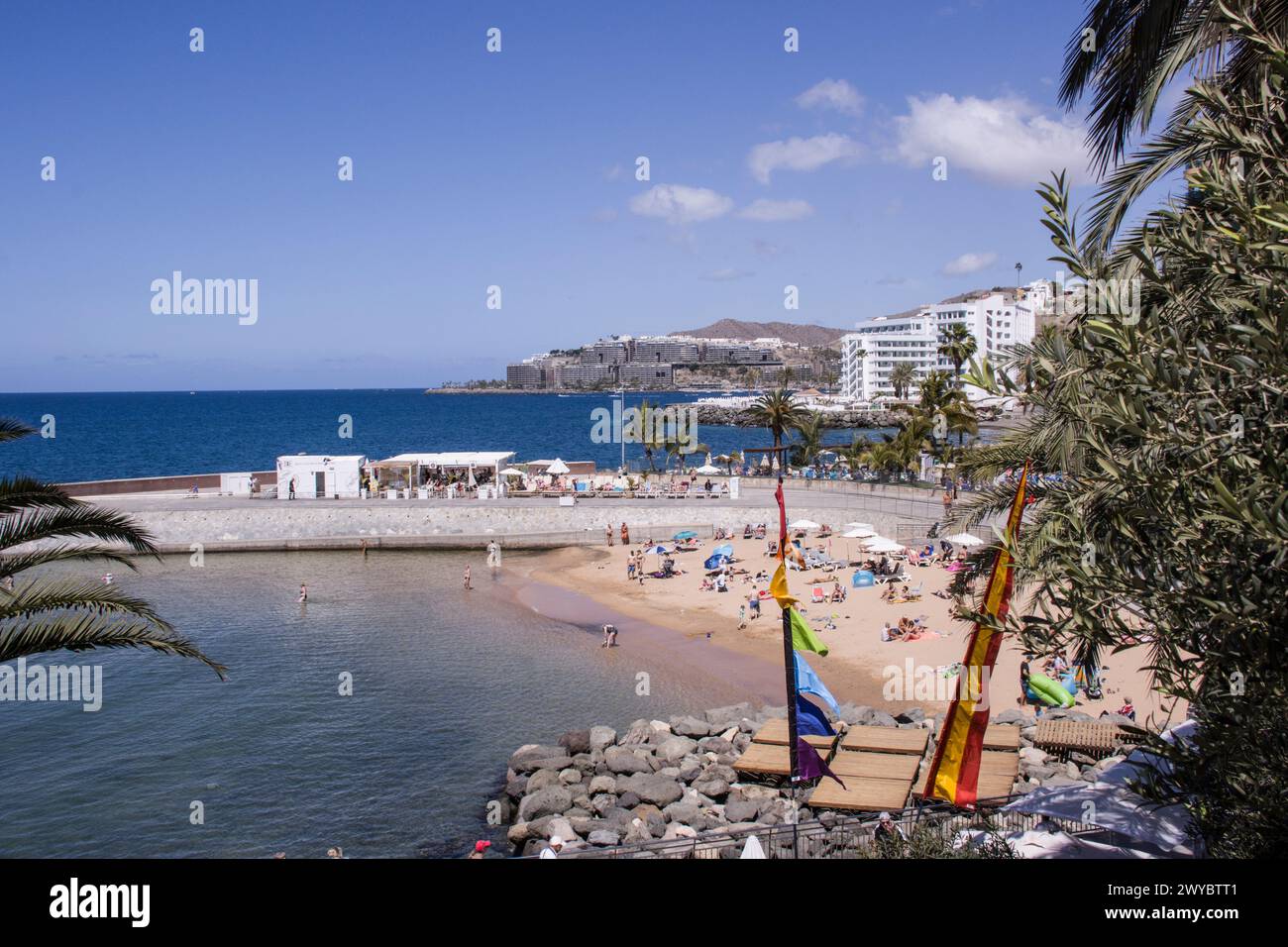 Naturfreibad an der Playa Costa Alegre in Arguineguin, Gran Canaria, Kanarische Insel, Spanien, San Bartolome de Tirajana Stock Photo