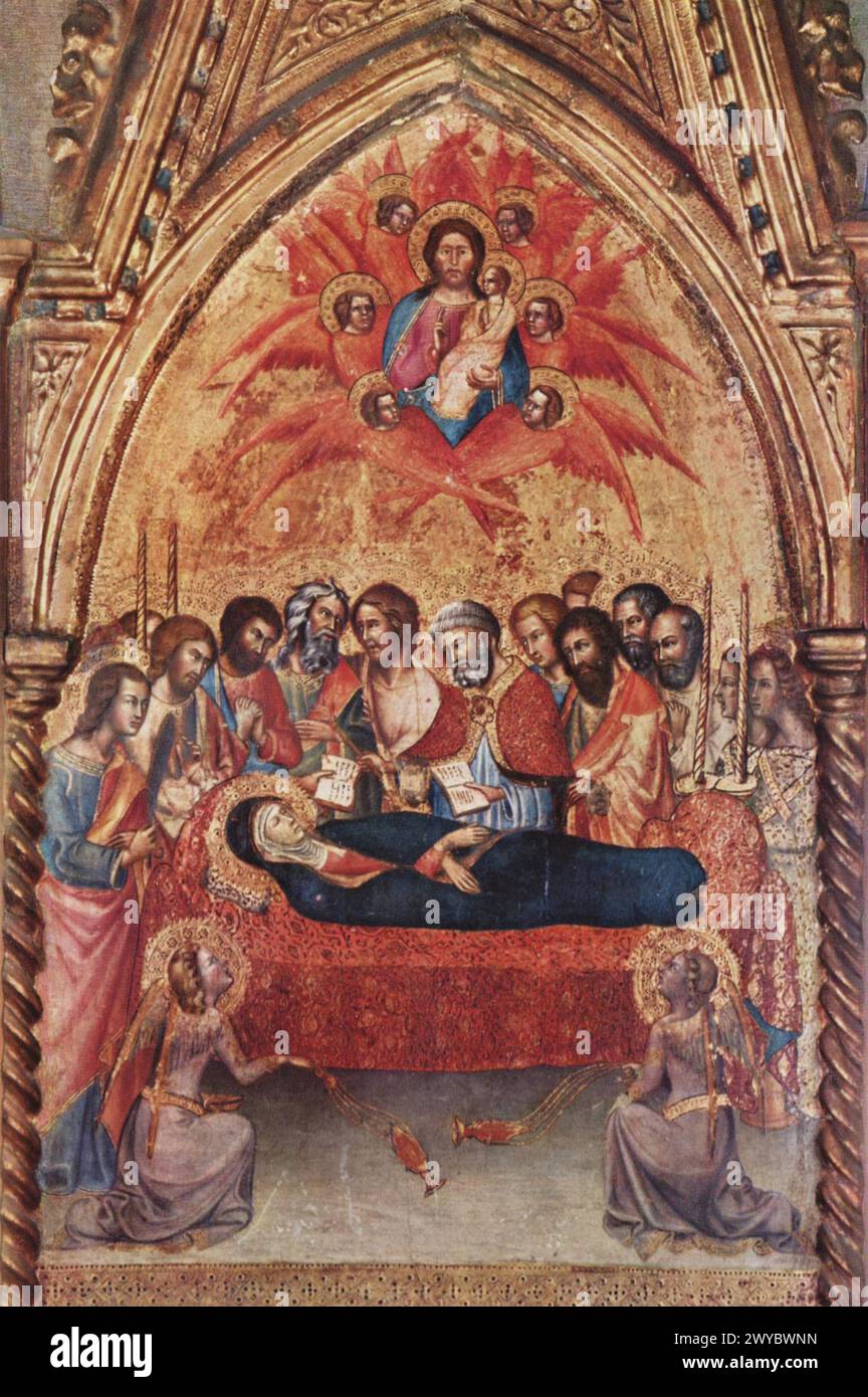 Detail from the triptych The Coronation of the Virgin (1388), tempera on panel, Museo Civico e Diocesano d'Arte Sacra, Montalcino Bartolo di Fredi Stock Photo