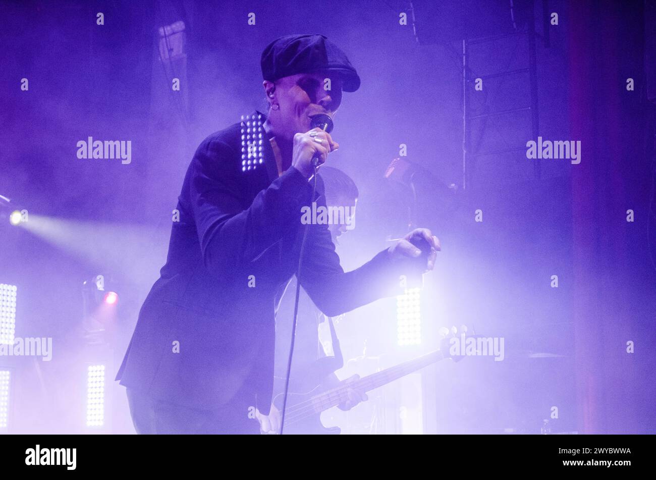 VV (Ville Valo) performing at Fuzz Live Music Club, Athens / Greece, April 2024 Stock Photo