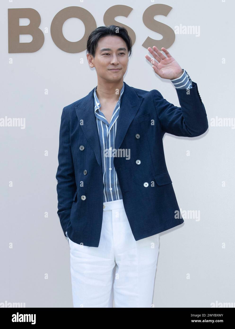 Seoul, South Korea. 5th Apr, 2024. South Korean actor Ju Ji-hoon, attends a photocall for the Boss 2024 S/S Premium Men's Wear Presentation in Seoul, South Korea on April 5, 2024. (Photo by Lee Young-ho/Sipa USA) Credit: Sipa USA/Alamy Live News Stock Photo