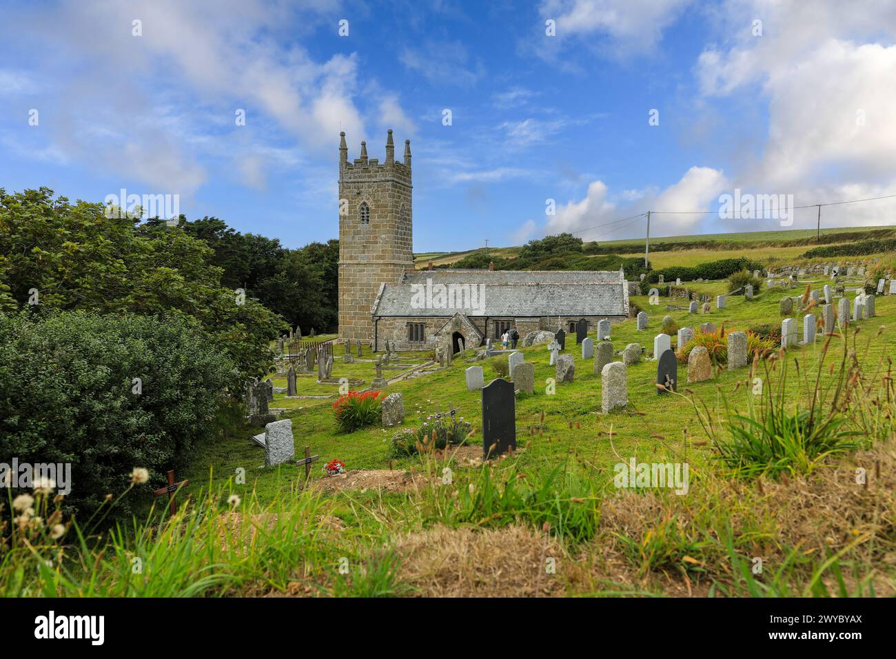 St Levan's Church, St Levan is a parish church in the Church of England located in St Levan, Cornwall, England, United Kingdom Stock Photo