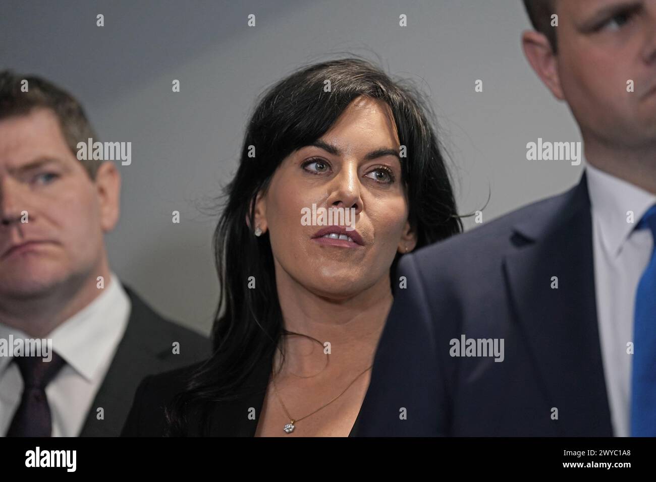 Jennifer Carroll MacNeill during a doorstep at the Clayton Hotel in