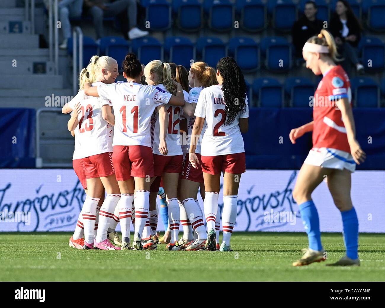 Uherske Hradiste, Czech Republic. 05th Apr, 2024. Ffootball players of