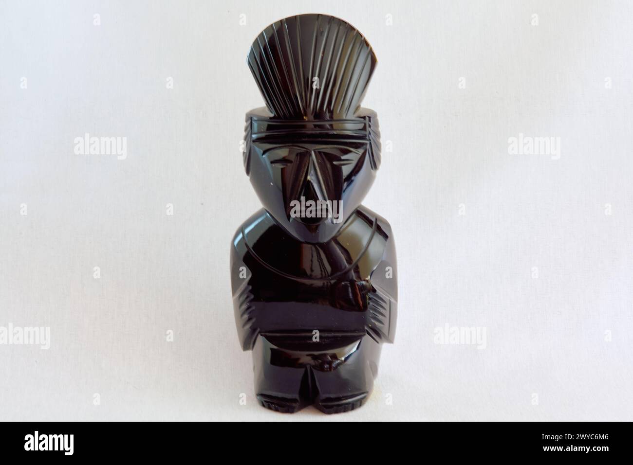 Mayan vintage figure. A tactile piece carved from Obsidian. Obsidian is