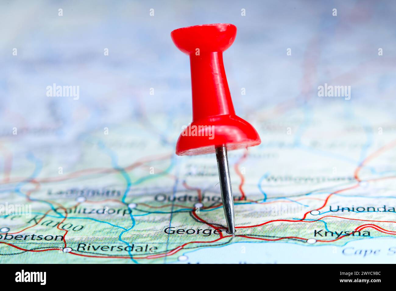 George, South Africa pin on map Stock Photo - Alamy