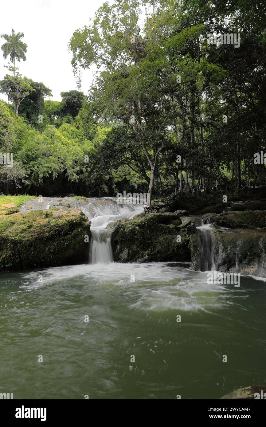 139 The Baños del Rio San Juan-San Juan River Baths, series of natural freshwater pools among small cascades, popular for swimming. Las Terrazas-Cuba. Stock Photo