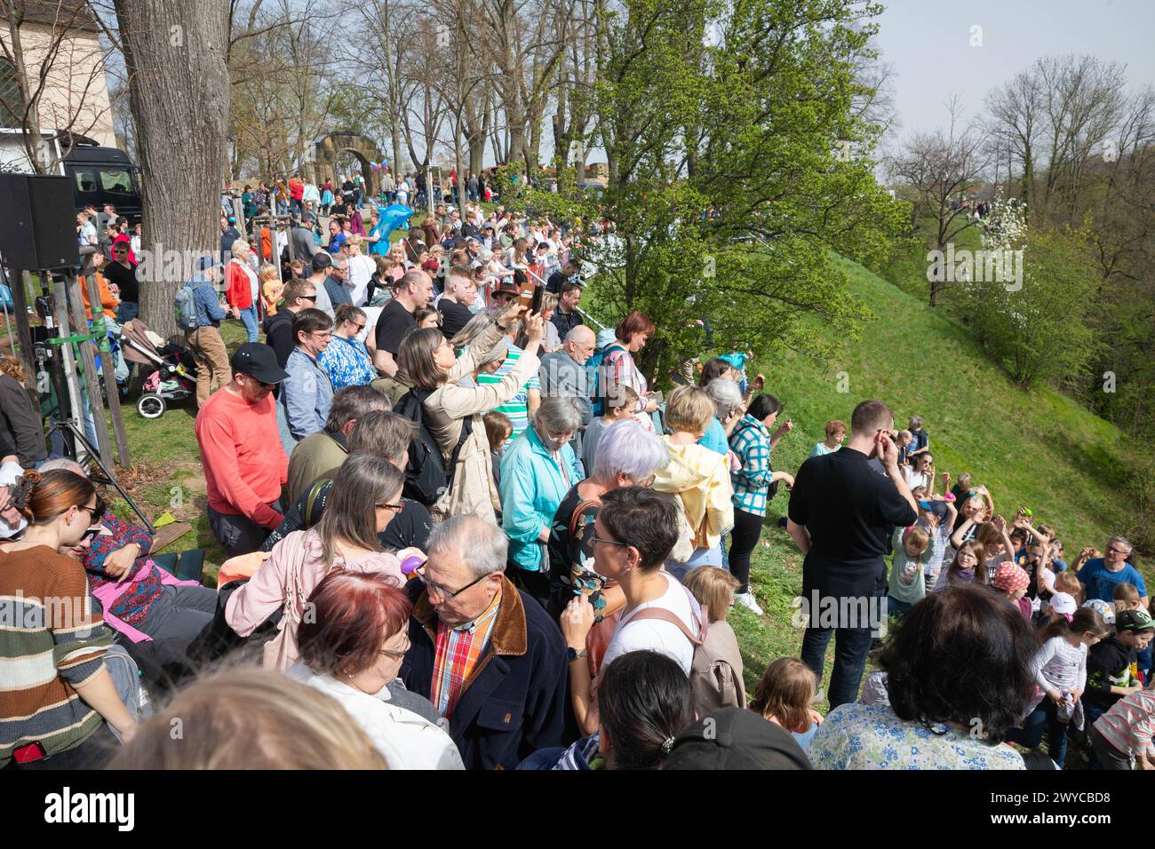 Ostersonntag am Protschenberg. Bautzen, 31.03.2024 Stock Photo