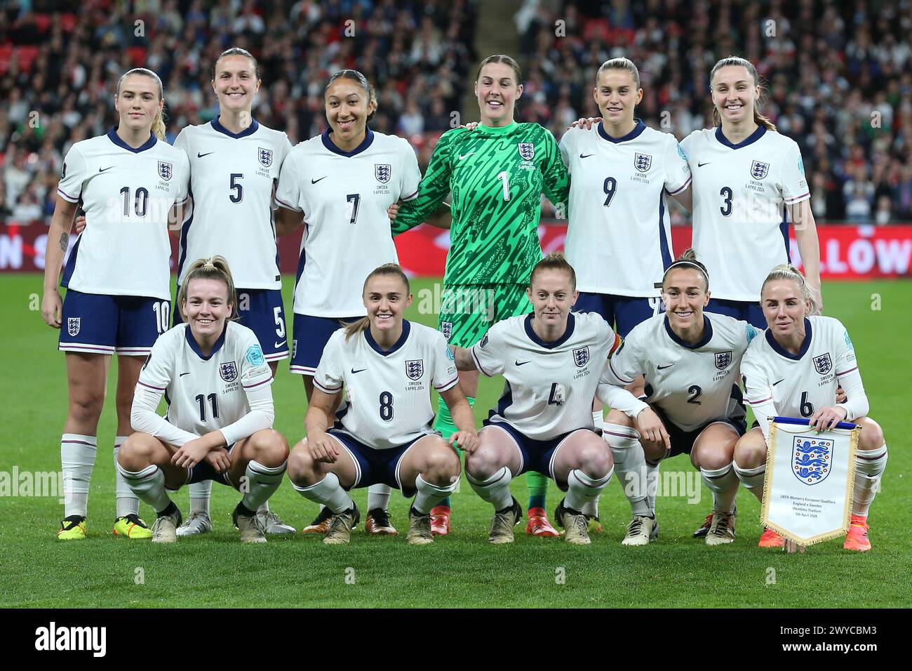 Back row left to right, England’s Grace Clinton, Lotte WubbenMoy