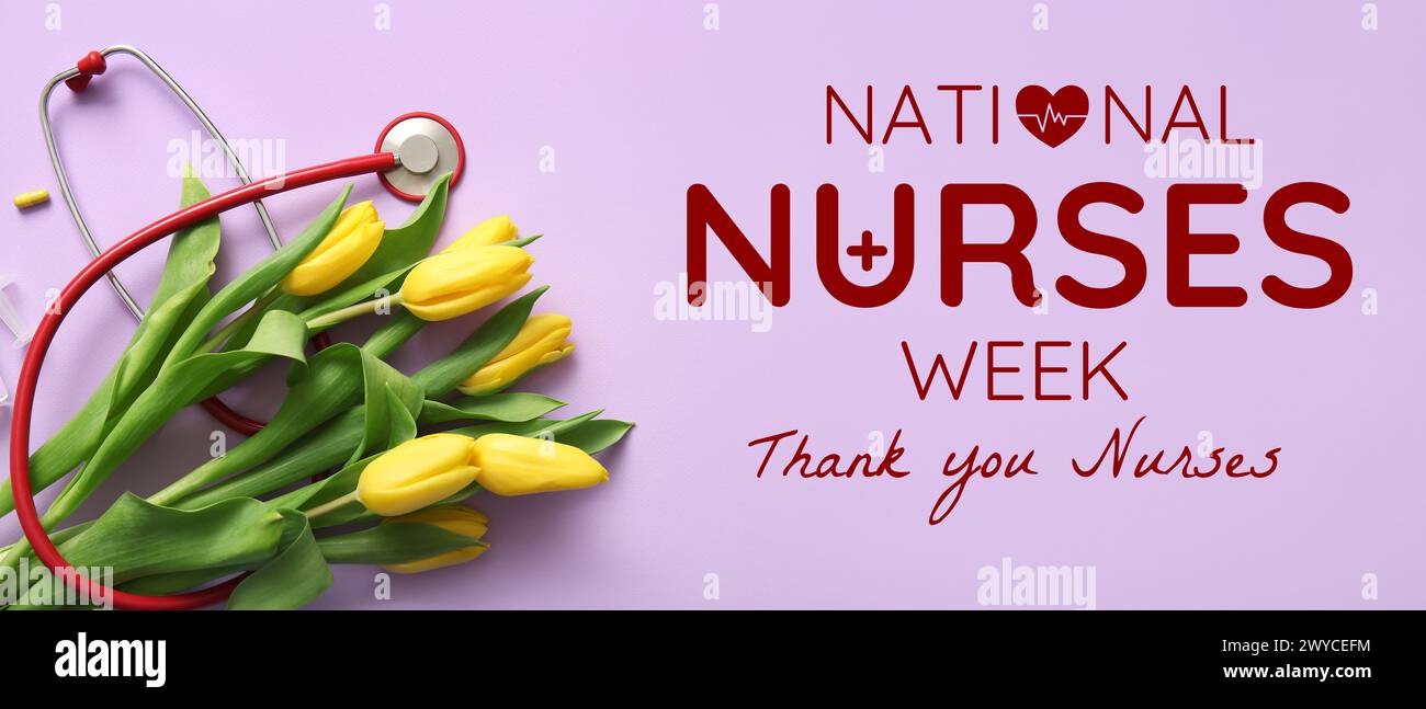 Festive banner for National Nurses Week Stock Photo