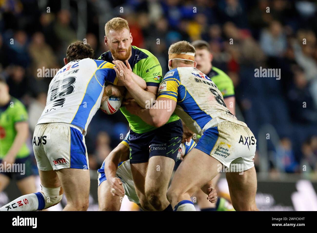 Warrington Wolves Danny Walker in action during the Betfred Super League match at AMT Headingley Rugby Stadium, Leeds. Picture date: Friday April 5, 2024. Stock Photo