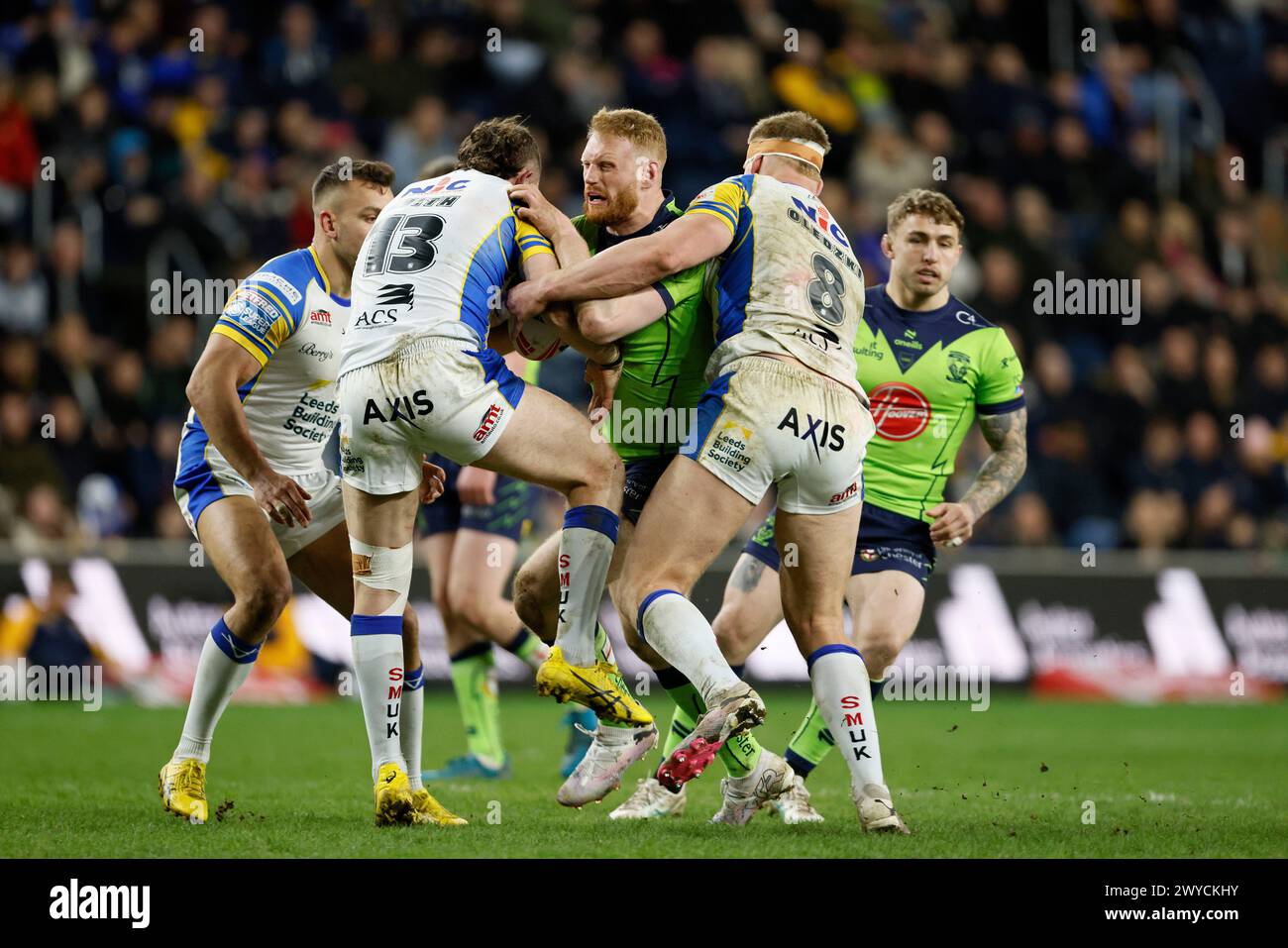 Warrington Wolves Danny Walker in action during the Betfred Super League match at AMT Headingley Rugby Stadium, Leeds. Picture date: Friday April 5, 2024. Stock Photo