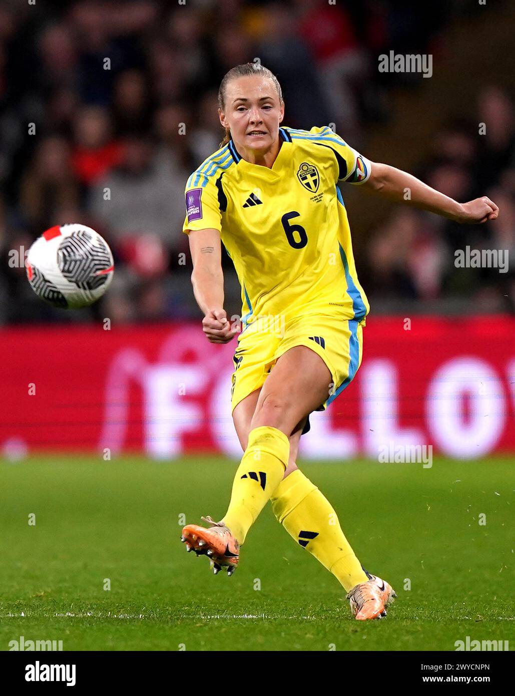 Sweden's Magdalena Eriksson in action during the UEFA Women's Euro 2025