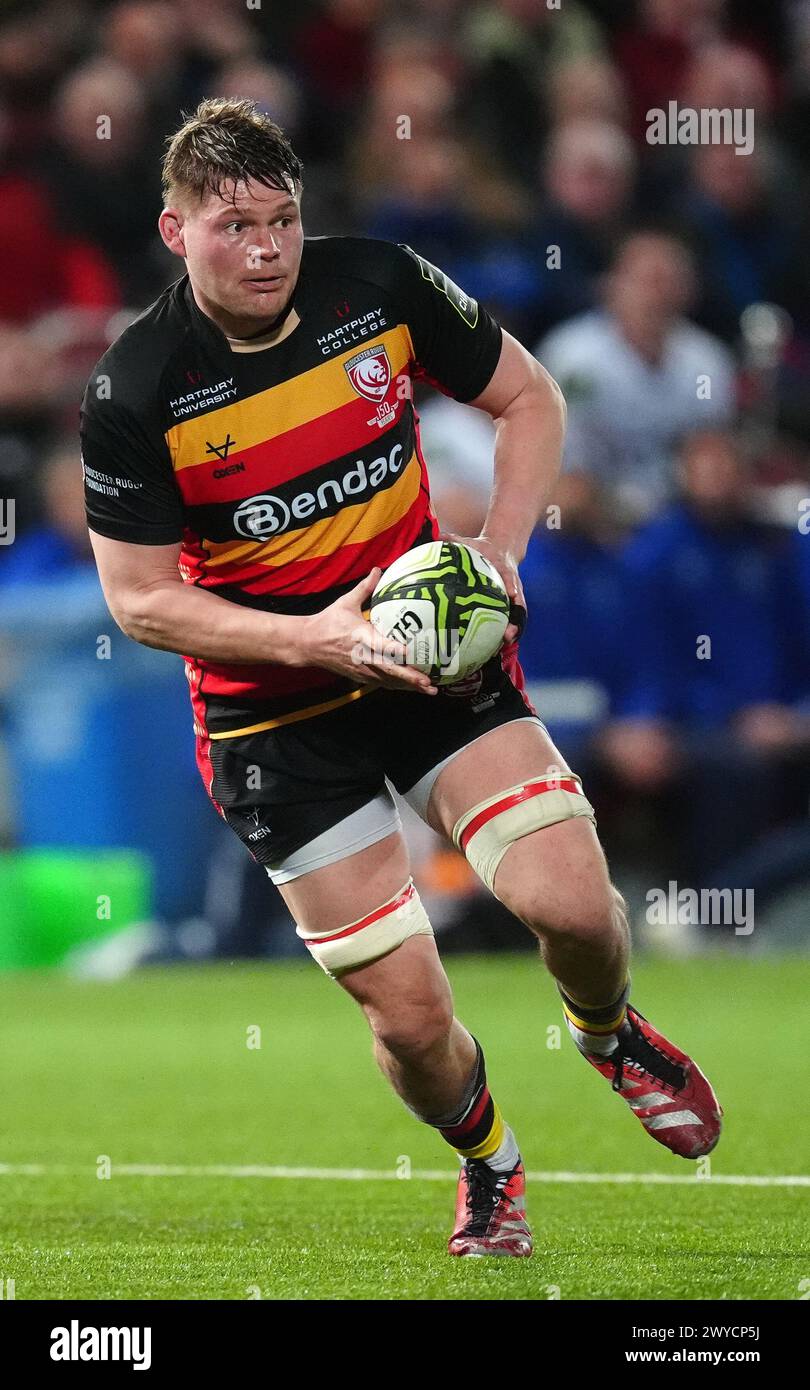 Gloucester's Freddie Clarke during the ECPR Challenge Cup Round of 16 match at Kingsholm Stadium, Gloucester. Picture date: Friday April 5, 2024. Stock Photo