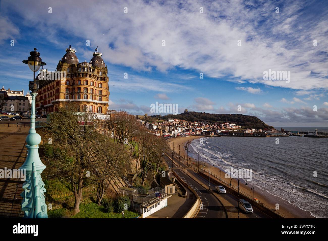 Sunny winter South Bay at Scarborough Stock Photo