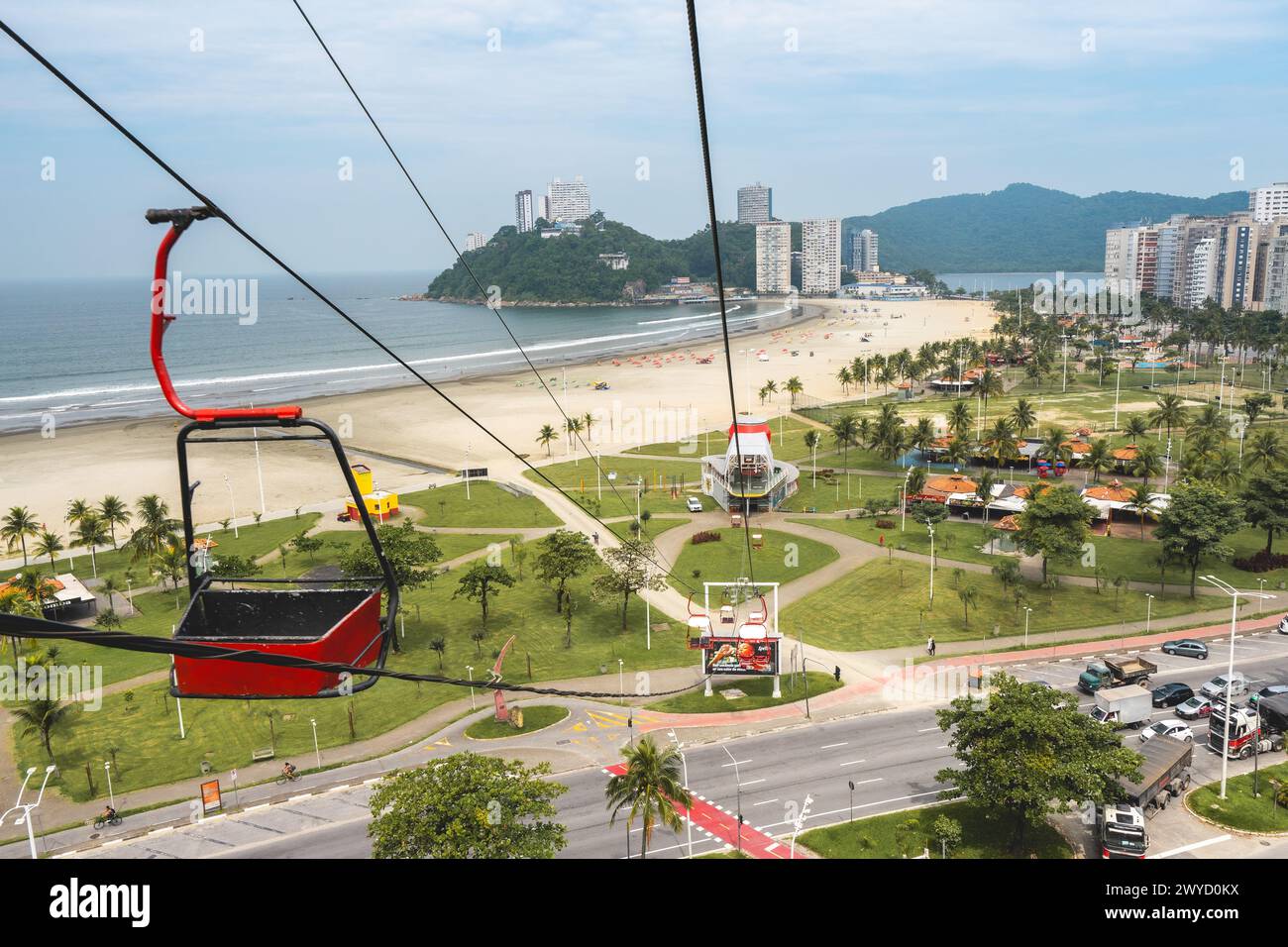 eleferico, Cable car in Sao Vicente, Brazil. April 2 2024. Stock Photo