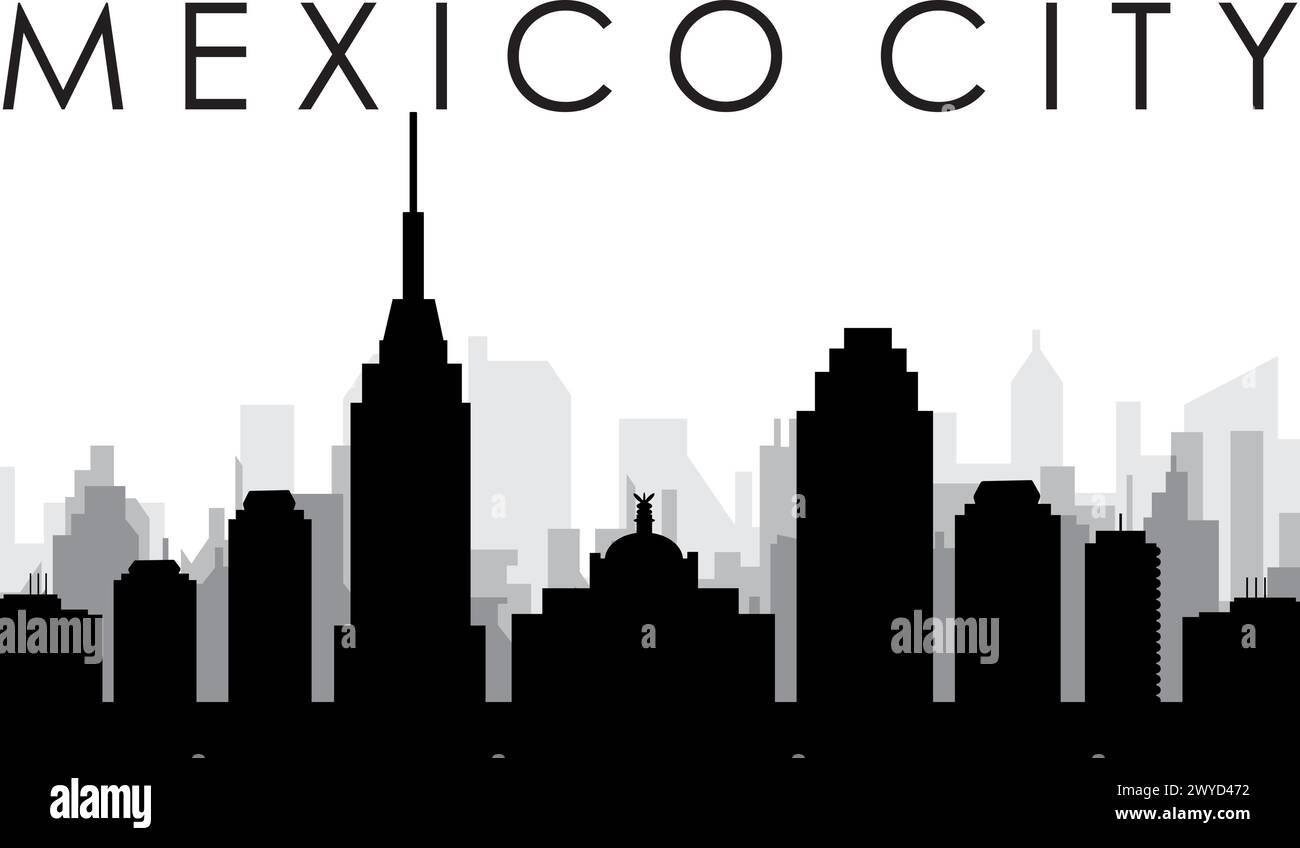 Cityscape skyline panorama of MEXICO CITY, MEXICO Stock Vector