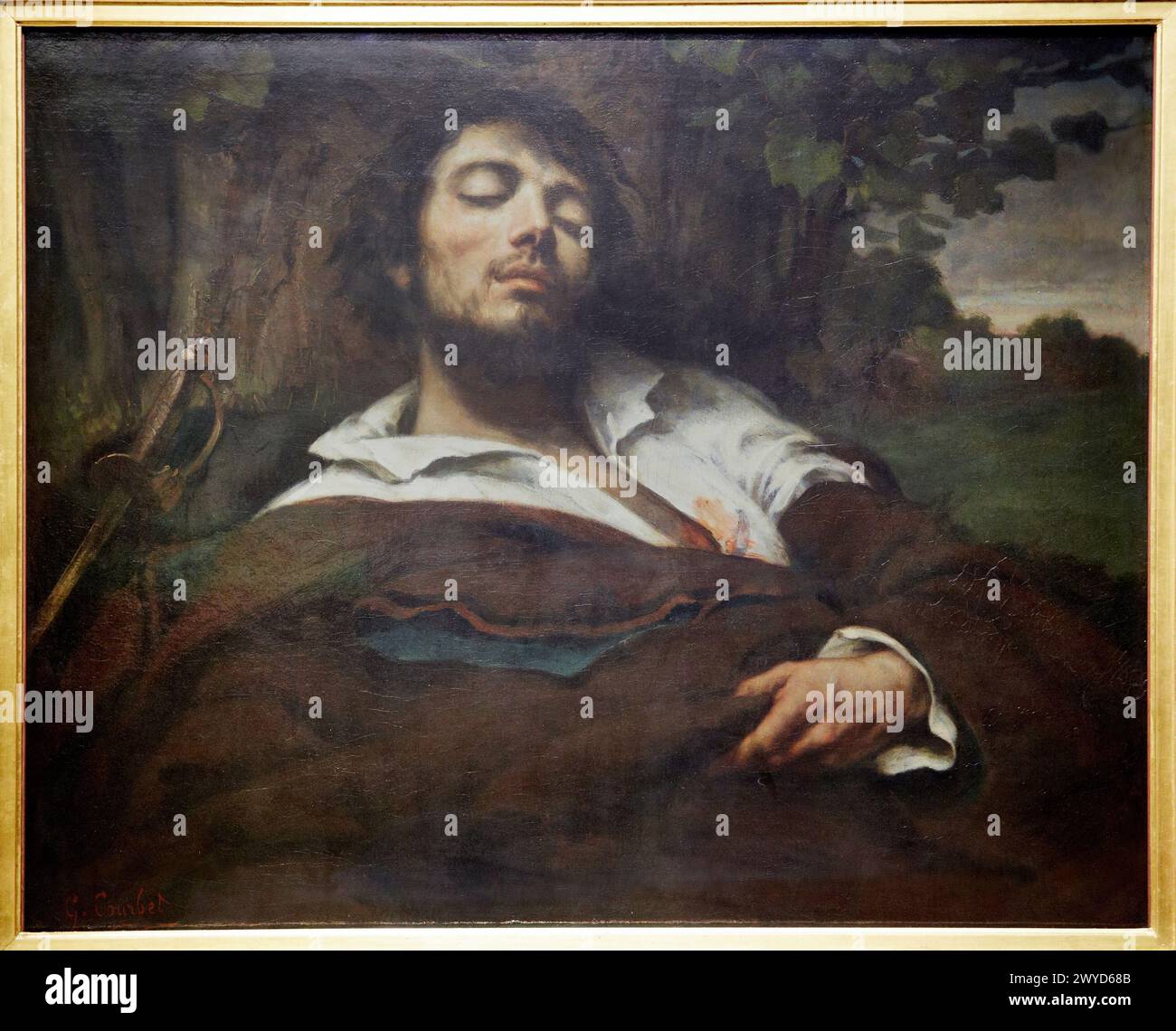 'L'homme blessé'. Gustave Courbet. Musée d'Orsay. Orsay Museum. Paris. France. Stock Photo