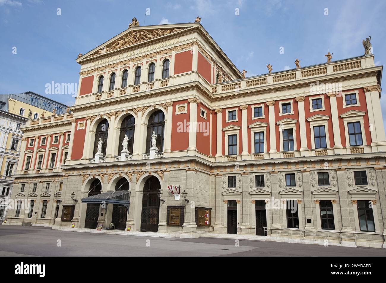 Musikverein concert hall built by the Gesellschaft der Musikfreunde (Society of Friends of Music), Vienna. Austria. Stock Photo