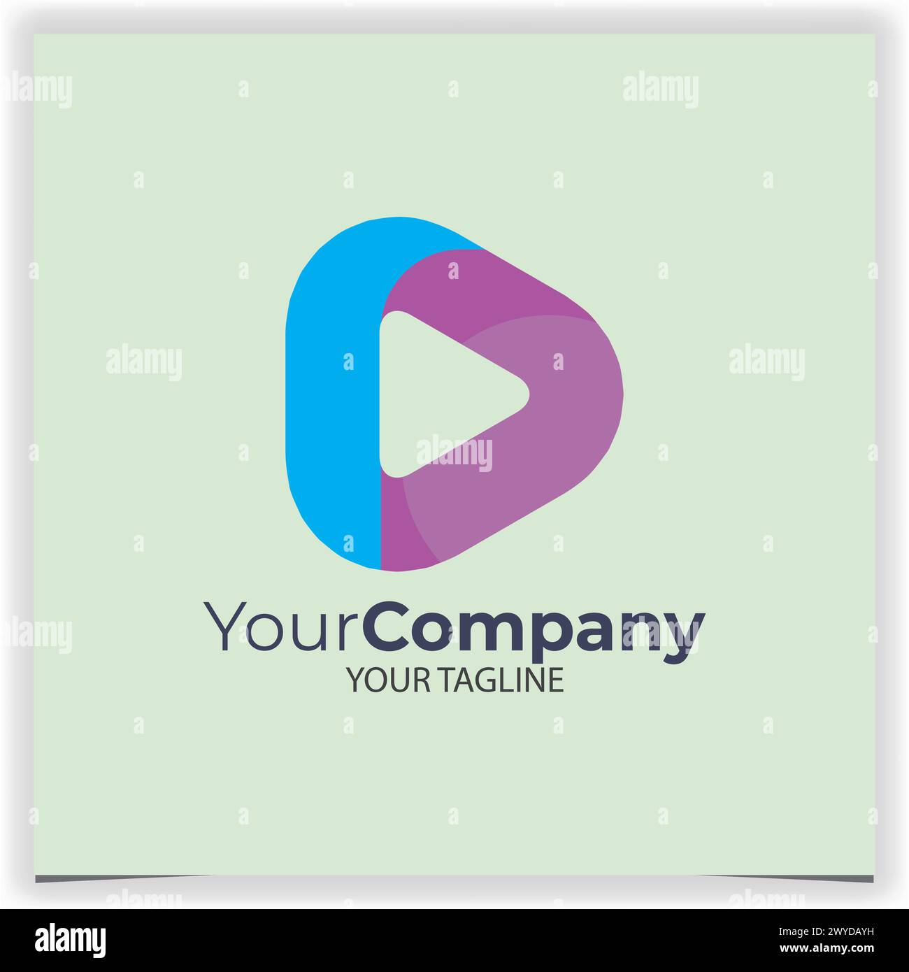 Vector rounded triangle blue and purple logo design template Stock ...