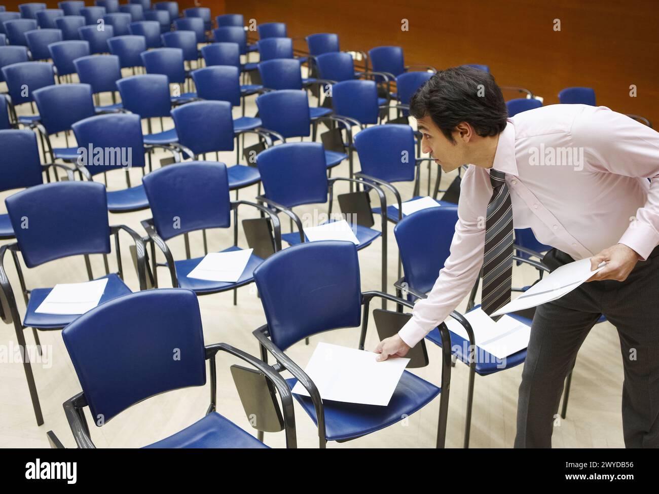 Documentation, lecture preparation, convention center, Kursaal Center. San Sebastian, Guipuzcoa, Basque Country, Spain. Stock Photo