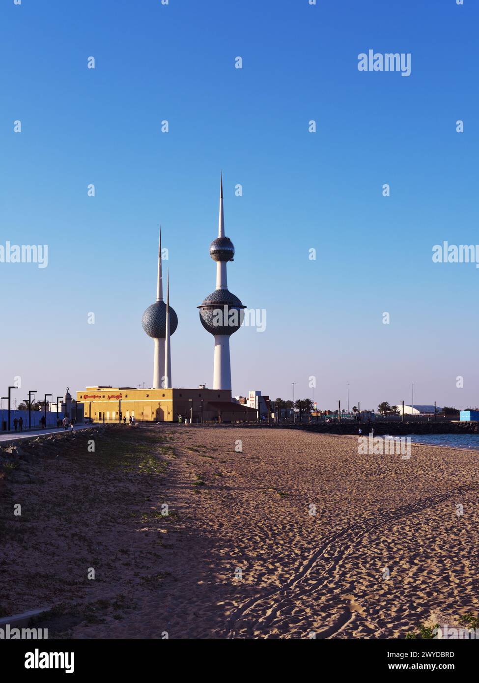Famous Towers of Balls in Kuwait in a sunny day with clear sky. Blue