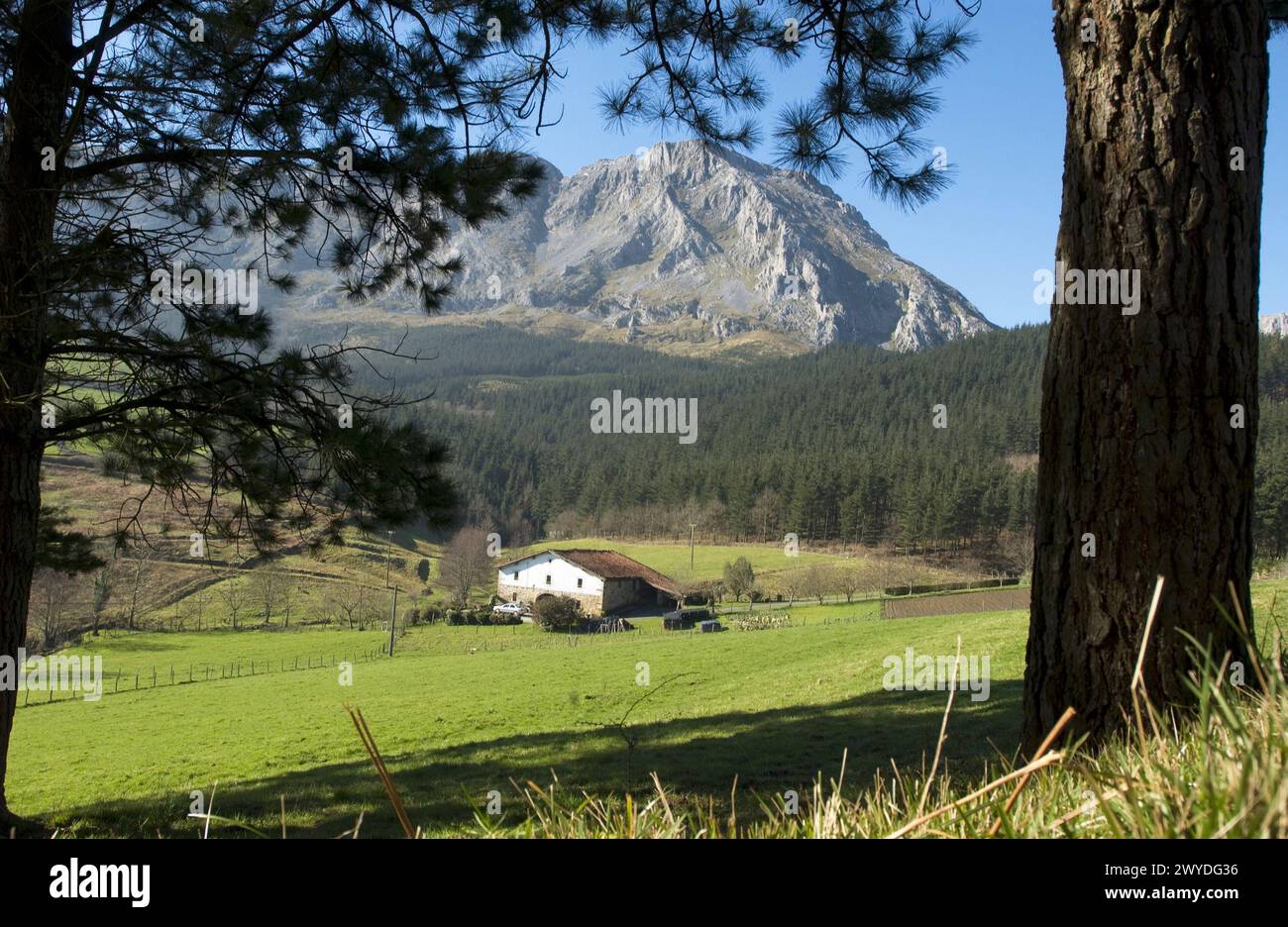 Mount Amboto. Urkiola Natural Park. Axpe. Atxondo Valley. Bizkaia. Euskadi. Spain. Stock Photo
