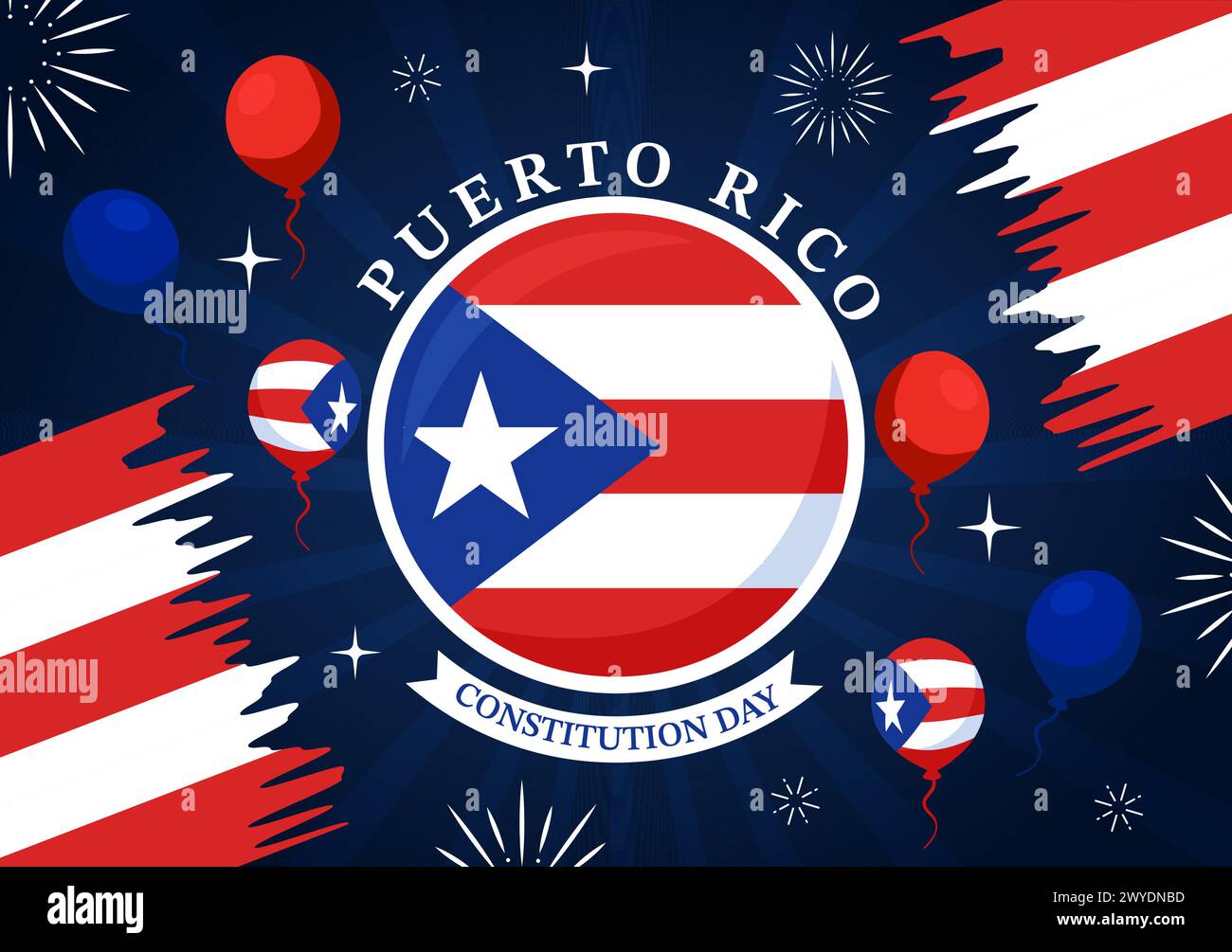 Happy Puerto Rico Constitution Day Vector Illustration on 25 July with