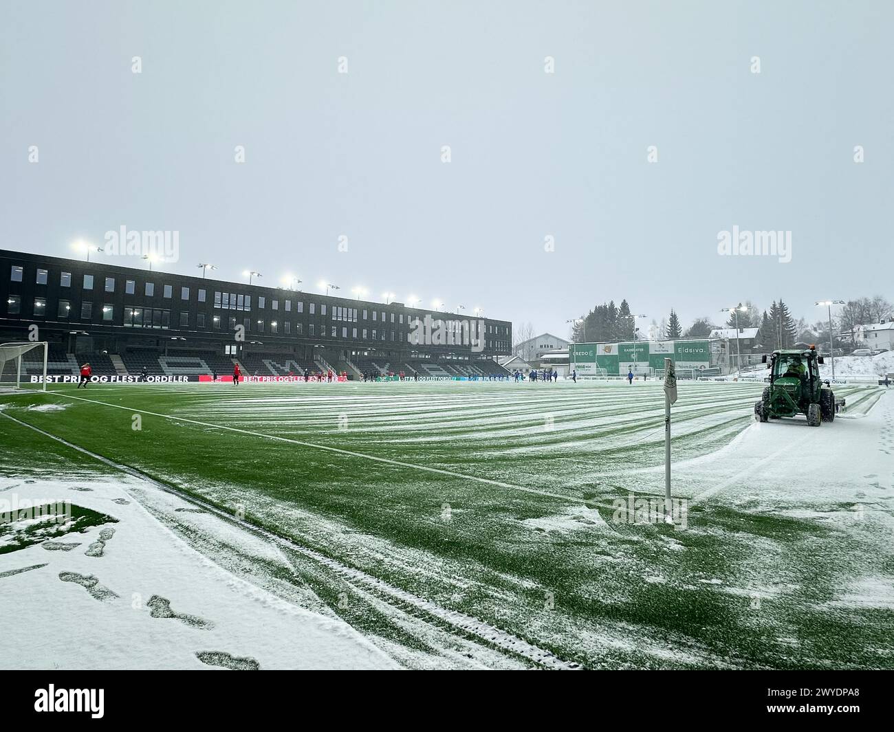 Hamar, Norway. 04th Apr, 2024. Hamar, Norway, April 4th 2024: General view inside the stadium before the U23 International friendly game between Norway and the Netherlands at Briskeby Stadium in Hamar, Norway (Ane Frosaker/SPP) Credit: SPP Sport Press Photo. /Alamy Live News Stock Photo